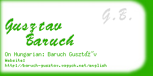 gusztav baruch business card